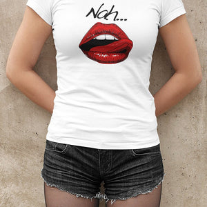 Word - Text - Talkative Smart Ass - Wordz 09B Lips Nah! Tee&Tank Lady Pimamour