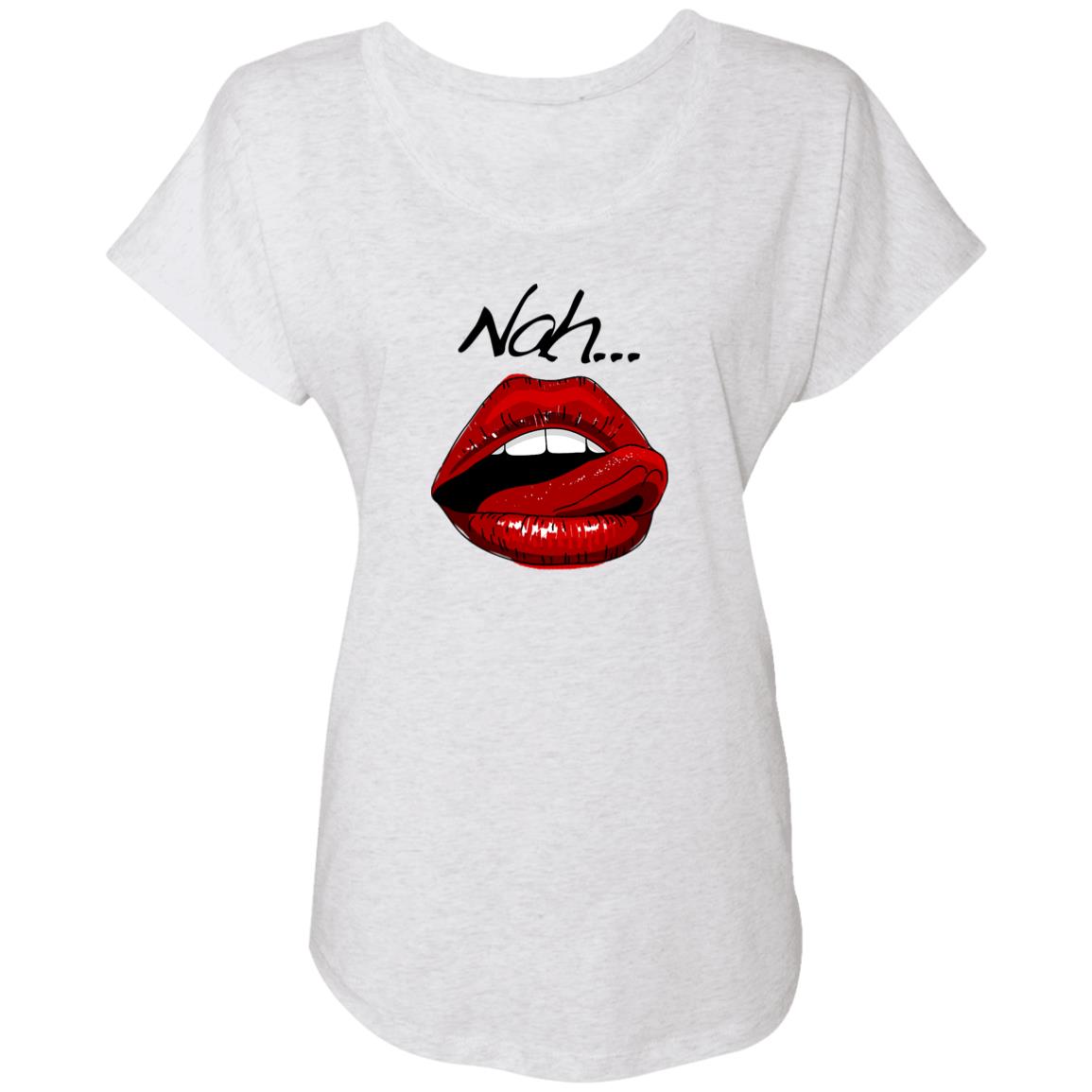 Word - Text - Talkative Smart Ass - Wordz 09B Lips Nah! Tee&Tank Lady Pimamour