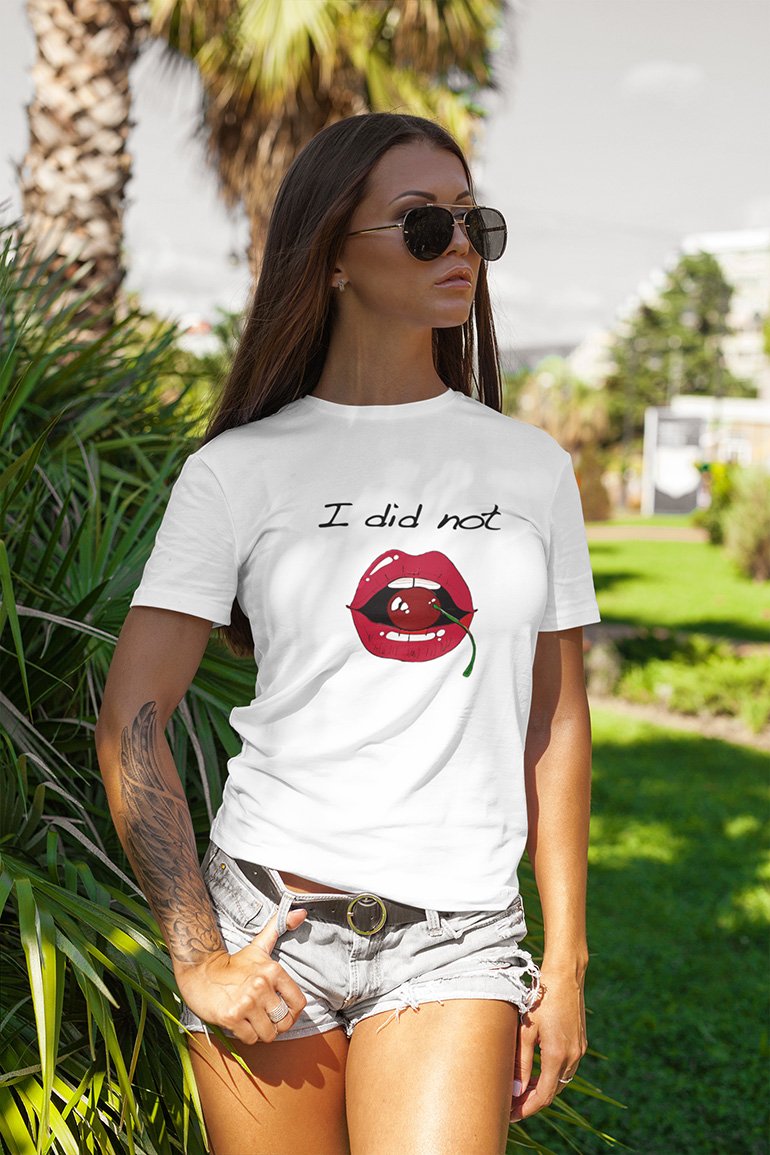 Word - Text - Talkative Smart Ass - Wordz 10A Cherry Lips I Did Not Tee&Tank Lady Pimamour